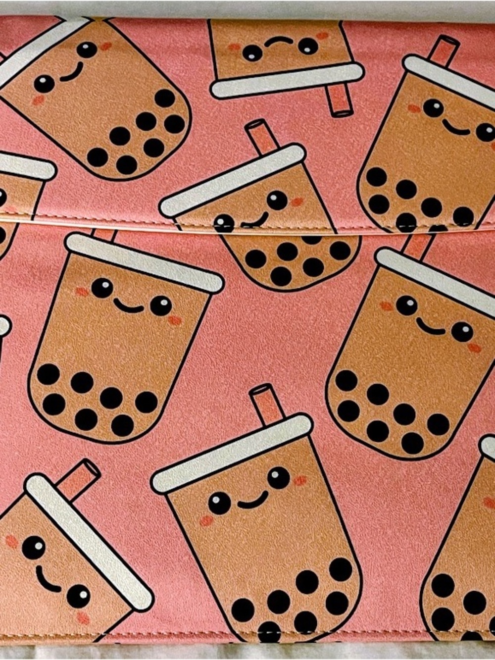 Laptop Sleeve for 15” Pink Bubble Tea with Kawaii Boba Print - Picture 5 of 14